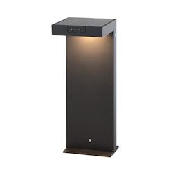 Lumisky Borne solaire noire en aluminium LED puissant blanc chaud ALA MINI H40cm - noir 3666162010645_0