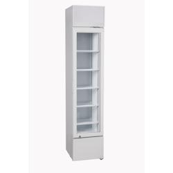 METRO PROFESSIONAL Glacière à boissons mince GSC2133, métal/verre, 39 x 47,5 x 188 cm, 133 L, réfrigération statique, 200 W, avec serrure, blanc_0