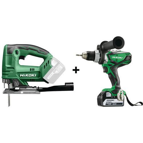 PACK SCIE SAUTEUSE 18V + PERCEUSE VISSEUSE 18V 5AH 92NM
