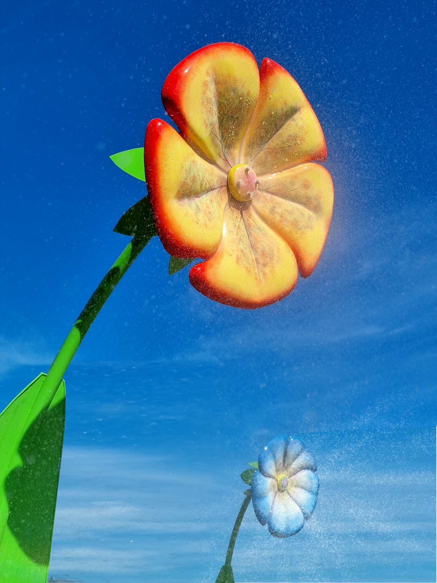 Pataugeoire - Fleur de brumisation en inox et polyester - Effets d'eau variés_0