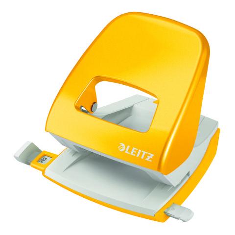 PERFORATEUR DE BUREAU 2 TROUS WOW LEITZ - CAPACITÉ 30 FEUILLES - JAUNE