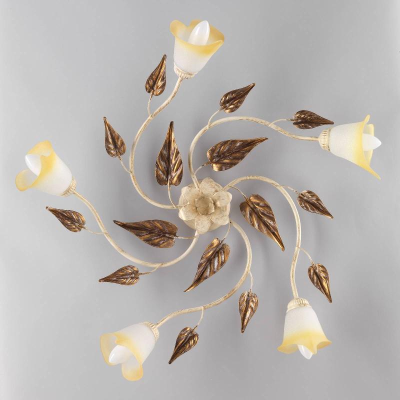 ONLI PLAFONNIER VANDA À CINQ LAMPES, IVOIRE
