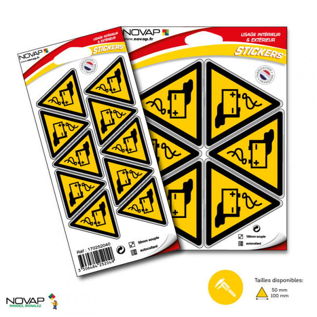 Planches de 6 panneaux adhésifs triangles 100x100x100 mm dangers - PADTPN-NV02/DBTR_0