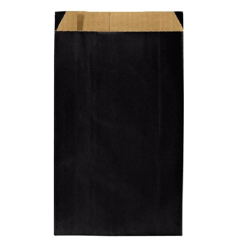 Pochettes cadeaux kraft vergé noir 12+4,5x20cm - paquet de 250 unités - Emballage rapide et facile_0