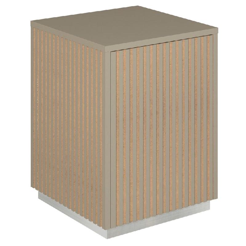 Podium 1 porte push-pull Vertigo T01 MDF naturel et taupe 45x45x60cm_0