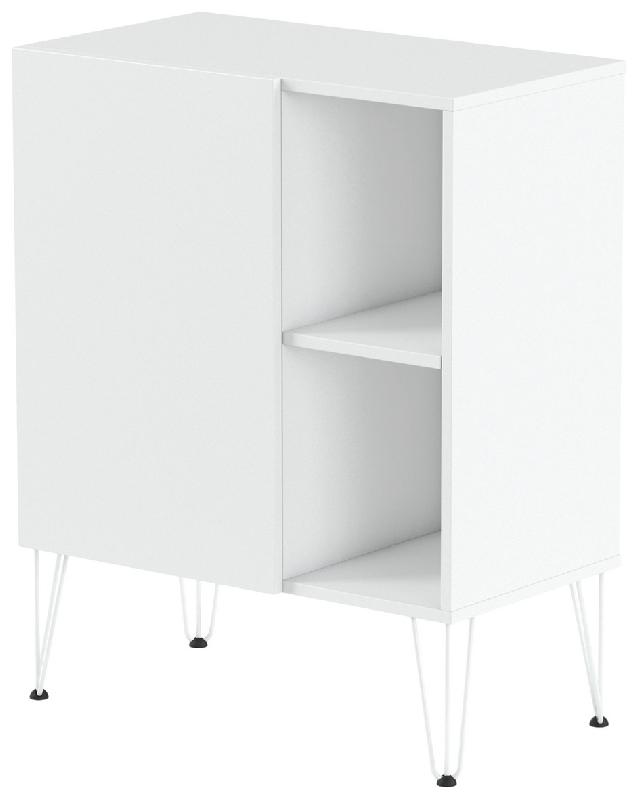 RANGEMENT MI-HAUT JAVA 80 CM 1 PORTE 2 NICHES BLANC/BLANC - MANUTAN COLLECTIVITÉS