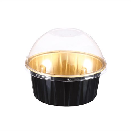 RÉCIPIENT PÂTISSERIE 125 ML D.SUP. 8.5 CM NOIR/ALUMINIUM OR (VENDU PAR 100)