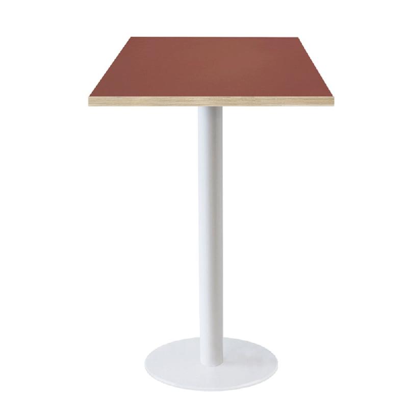 RestooTab - Mange-debout Rome blanc 60x60cm rosso jaipur fenix chants couleur bois - rouge Bois manufacturé TB-ROMFF1-6060M-ROSS.J-BOI_0
