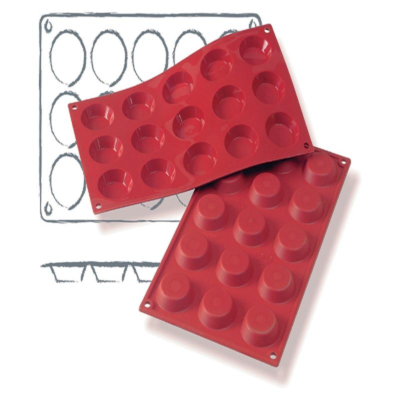 Schneider - Moules à gâteaux, Tartelettes, Ø 45 mm, Hauteur : 10 mm - rouge silicone 115017_0
