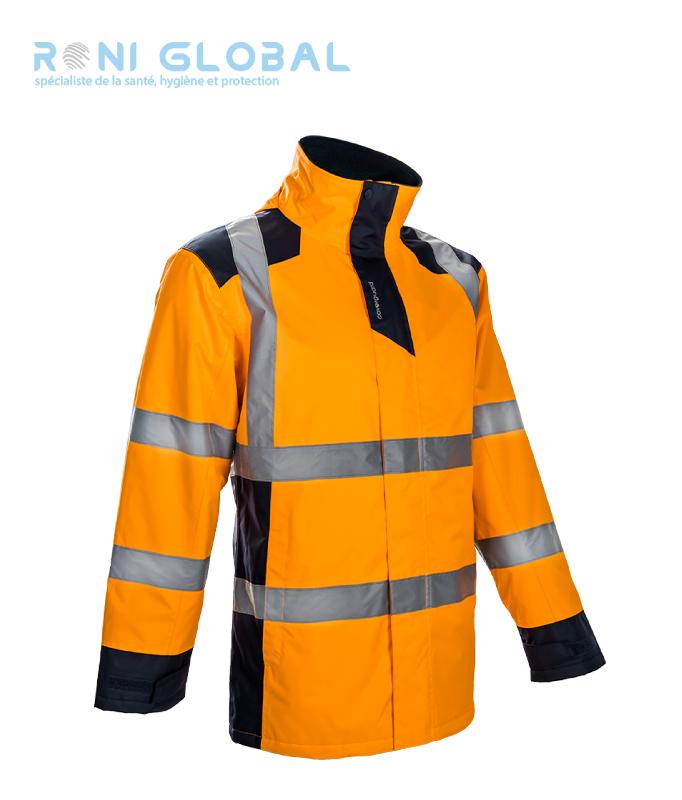 Parka de travail haute visibilité - anti-pluie, anti-froid, thermique en polyester enduit polyuréthane Class 3 - SOKOBIE COVERGUARD_0