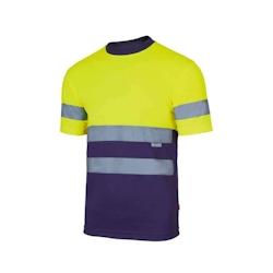 T shirt technique bicolore haute visibilité VELILLA marine|jaune T.L Velilla - L polyester 8435011471433_0