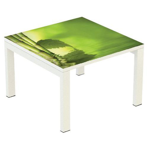 TABLE BASSE EASY OFFICE 60X60 CM PIED BLANC PLATEAU ZEN - MANUTAN