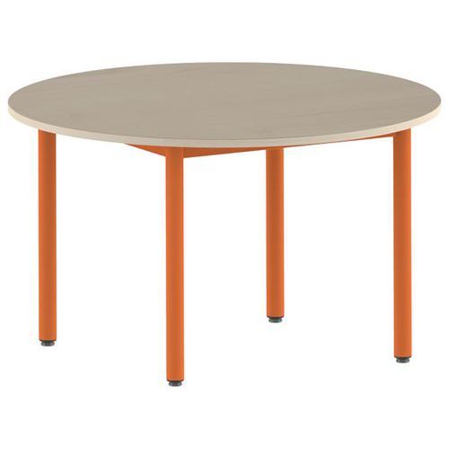 TABLE CARÉLIE RONDE Ø 120 FIXE T5 STRAT ÉRABLE PAPAYE 2011 - MOBIDECOR