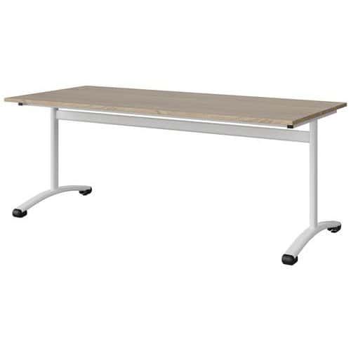 TABLE MALIBU 180X80 T5 DL STRA ABS CHÊNE 1146/BLC 9016
