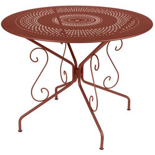 TABLE RONDE MONTMARTRE Ø 96 CM OCRE ROUGE - FERMOB