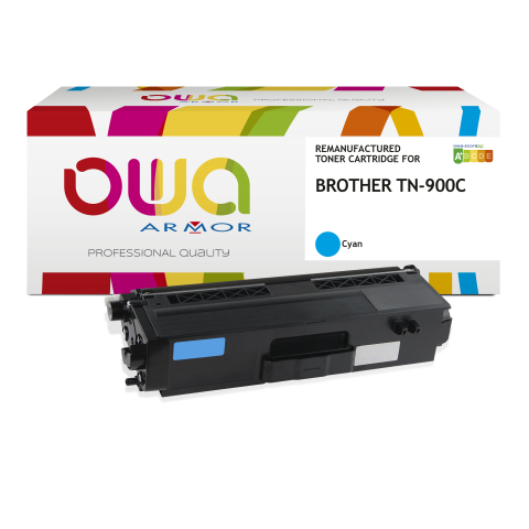 TONER REMANUFACTURÉ OWA - STANDARD - CYAN - POUR BROTHER TN-900C - TONER COMPATIBLE