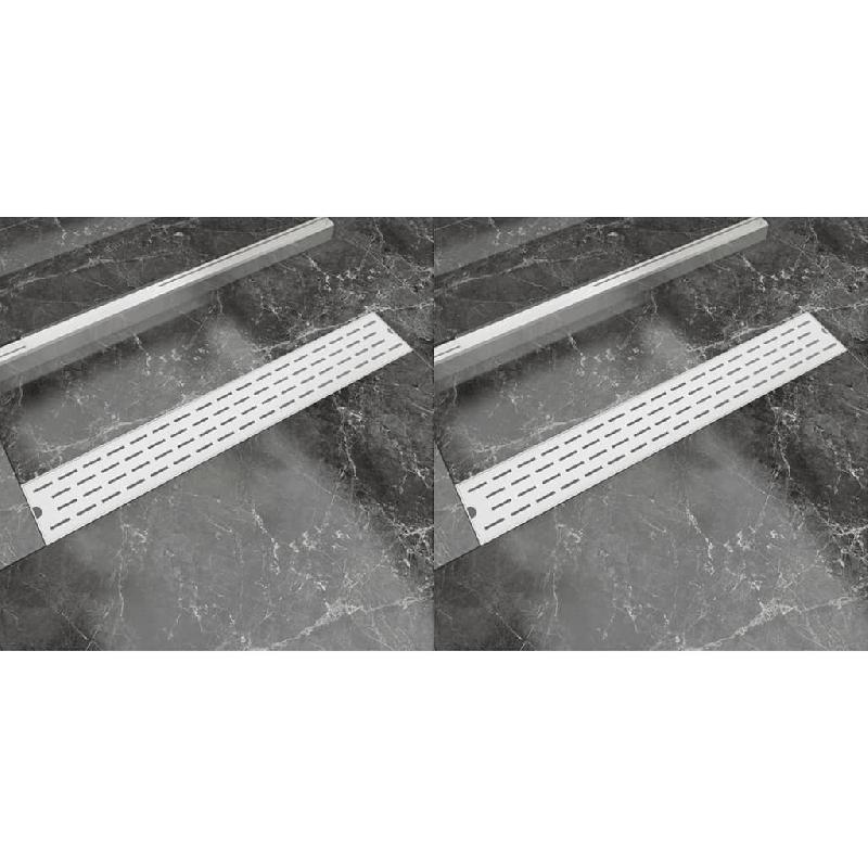 Vidaxl drain de douche linéaire 2 pcs ligne 730x140mm acier inoxydable 275955_0
