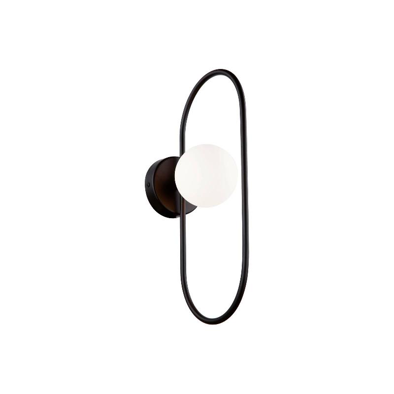VIOKEF APPLIQUE MURALE FANCY AVEC ABAT-JOUR VERRE, NOIRE