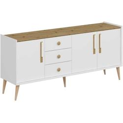 Buffet 3 portes et 3 tiroirs en aggloméré Mitra Hanah Home - blanc 8684283463060_0