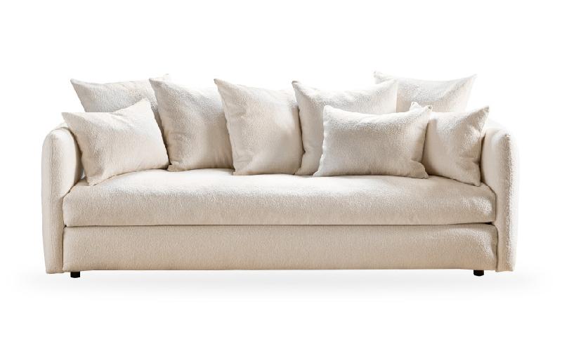Canapé 3 places Faro 185 cm - Home Spirit - Style baroque en velours avec coussins en plumes_0