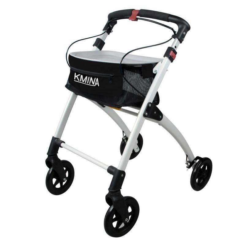 Déambulateur 4 roues KMINA - pliable, léger, freinage à une main, pratique pour l'intérieur_0