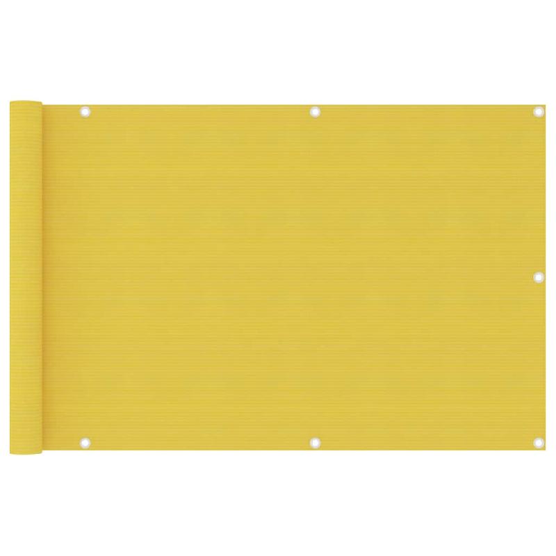 Écran de balcon brise-vue - Protection confidentialité 90x400 cm PEHD jaune - Résistant aux UV et moisissures_0