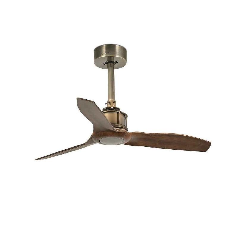 Faro barcelona Ventilateur de plafond vintage en acier Oro Vecchio, pales en bois, moteur DC 6 vitesses réversible, jusqu’à 13 m², FARO - doré m_0