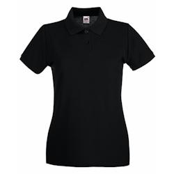 FRUIT OF THE LOOM, Polo femme, manches courtes, patte de boutonnage 2 boutons ton sur ton, noir, XXL, - XXL noir 7865540219113_0