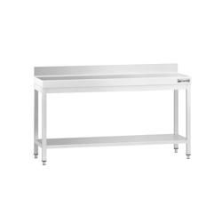 GGM Gastro Tables Inox de Travail Premium avec Dosseret et Etagère - Profondeur 600 mm - ATK186A - 4063326066675_0