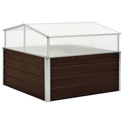 Helloshop26 - Serre 100 x 100 x 85 cm acier galvanisé marron 02_0001738 - 3000088241538_0