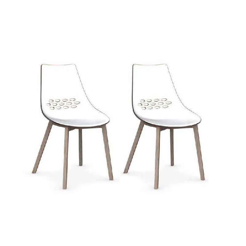 LOT DE 2 CHAISES JAM W  ORANGE TRANSPARENT PIÉTEMENT FRÊNE NATUREL_0