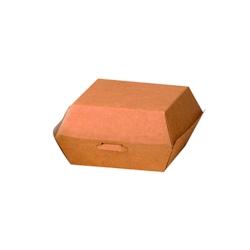 Packnwood FHC - Lot de 500 boîtes burger en carton kraft brun 130x120x70mm - recyclable et robuste - 210EATBUK136_0