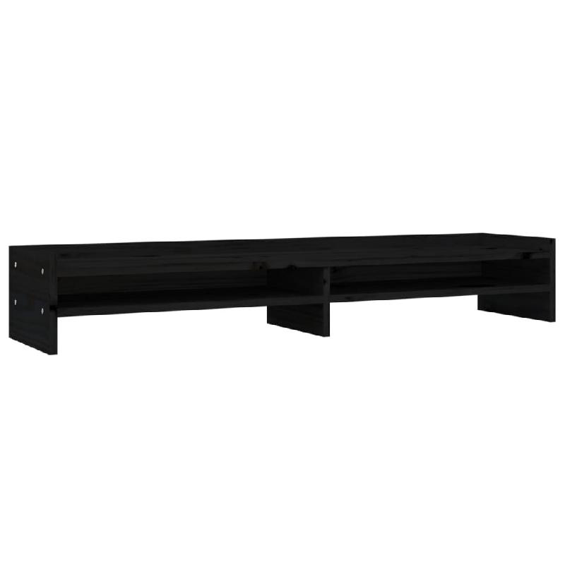 Support de moniteur en bois de pin solide noir - 100 x 24 x 16 cm - 02_0004426_0