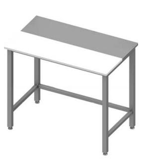 Table de decoupe centrale sans étagère 1000x600x900 avec planche en polyéthylène soudée - 933056100_0