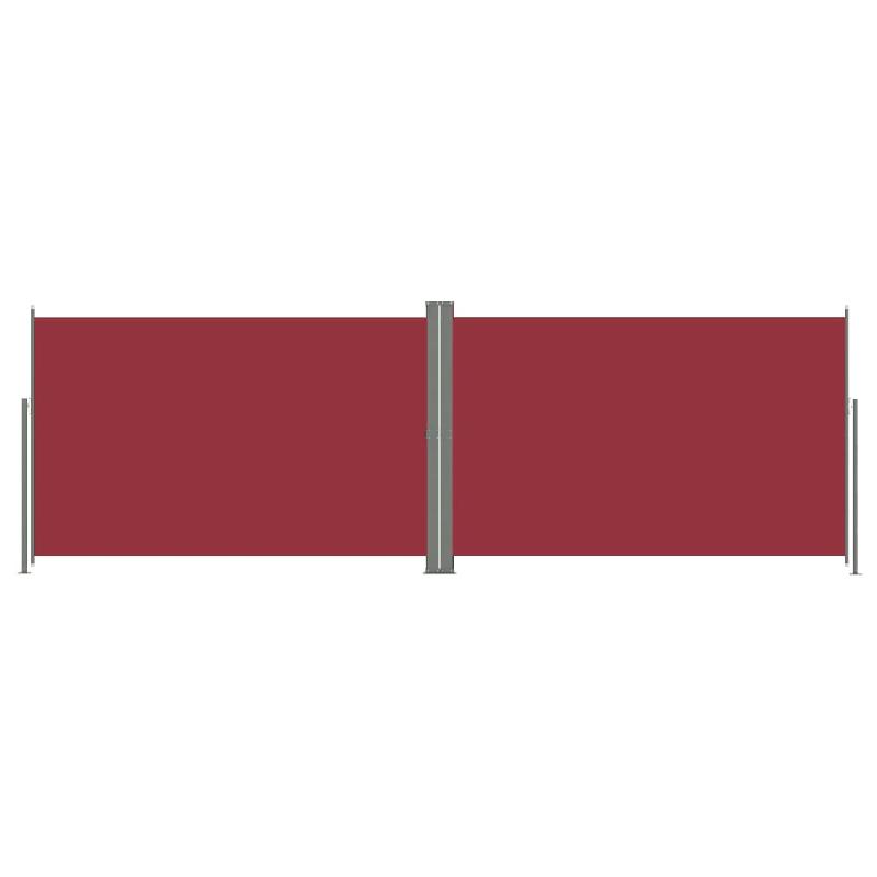 Auvent paravent brise-vue latéral rétractable - Protection visuelle pour jardin, terrasse, balcon - 220 x 600 cm - Rouge - 02_0007475_0