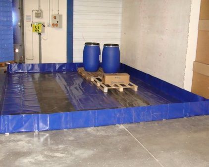 Bac de rétention plastique souple pliable 4875 litres - polyester enduit PVC - fabrication française_0