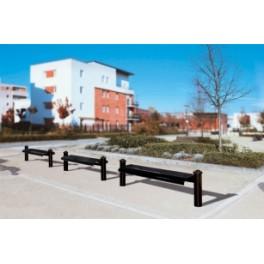 Banquette Lugano – banc sans dossier en tôle pliée – sécurisée, avec piètements en tube acier_0
