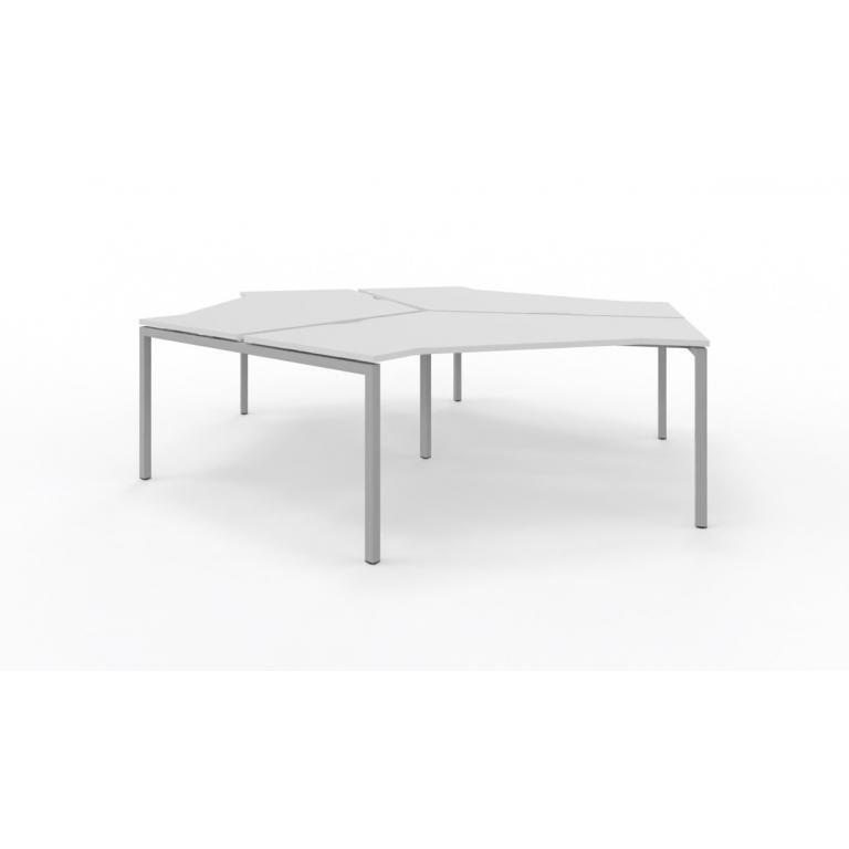 Bureau bench 3 postes 120° - Mélamine très résistante - Mon nouveau bureau_0