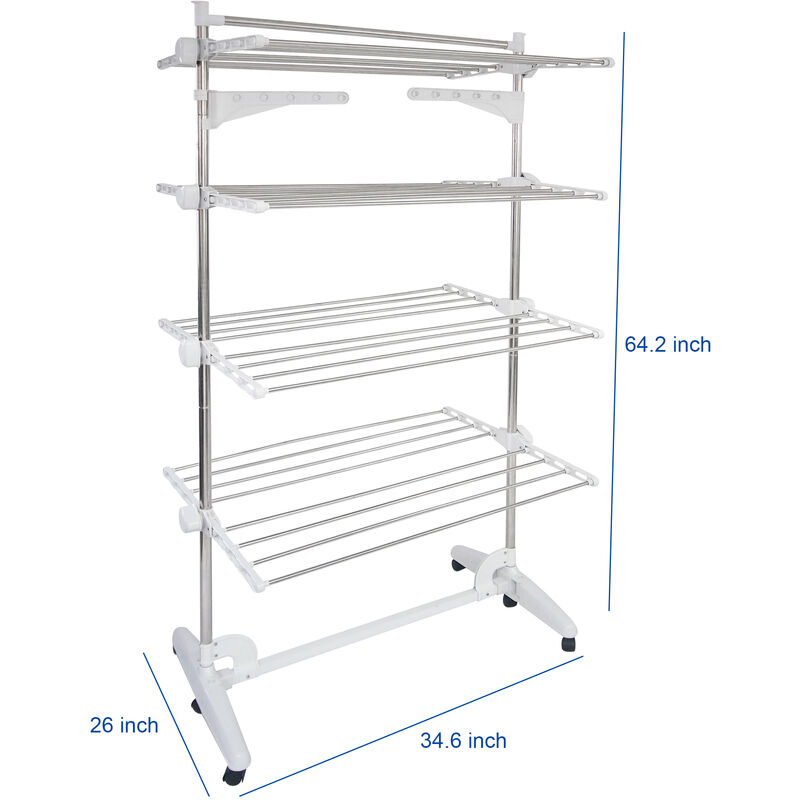 Etendoir à linge pliant, etendage à linge pliable, 174 x 105 x 84 cm, noirblanc, matériau: plastique abs, acier inoxydable Etendoir à linge pliant, etendage à linge pliable, 174 x 105 x 84 cm, noirblanc, matériau: plastique abs, acier inoxydable