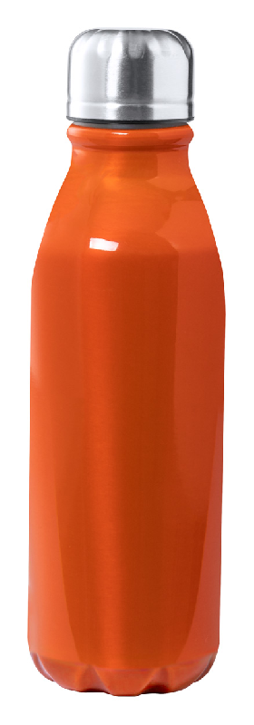 Gourde en aluminium - forme bouteille - capacité 550 ml - couleur orange - poids 88 gr_0