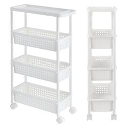 HELLOSHOP26 meuble de rangement à roulettes chariot roulant tour de rangement 100 cm blanc 03_0002849 - blanc 03_0002849_0