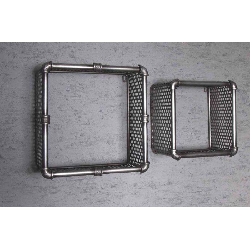 Lot de 2 étagères murales design Cervin 39cm en acier anthracite - Paris Prix_0