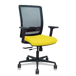 Piqueras y Crespo Silla Haches traslack malla negra asiento bali amarillo brazos 2D ruedas 65mm - jaune multi-matériau 395TKM840B100B2DB68R65_0