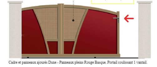 Portail coulissant à rail Broadway - simple vantail - bombé - semi-ajouré - en aluminium - fabriqué en France_0