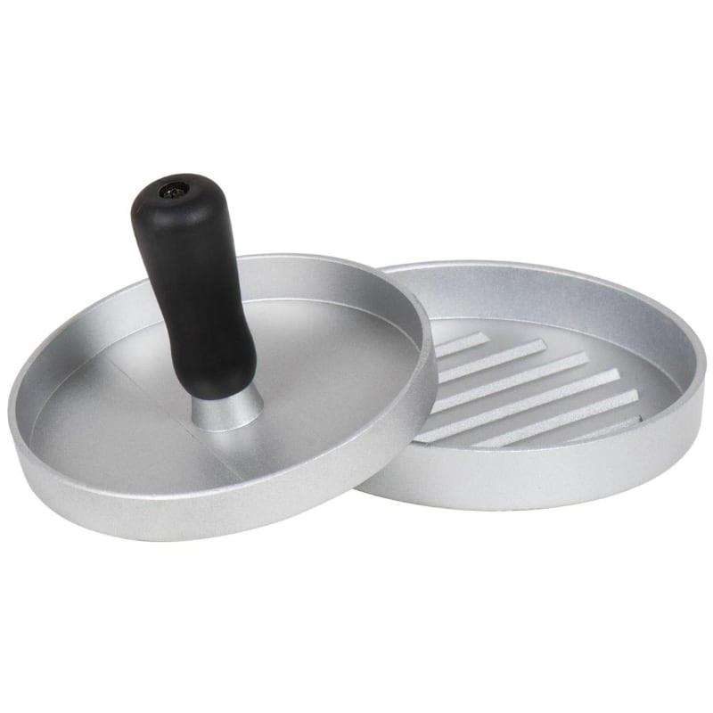 Reconstitueur rond à steak ménager - Louis Tellier - Aluminium revêtu et bois - Dimensions 12 x 12 x 9 mm_0