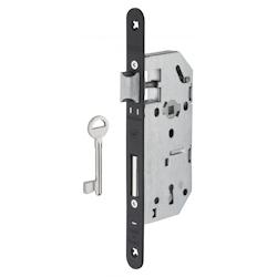 Serrure encastrable à clé pour porte de chambre, axe 45mm, bouts ronds, 2 clés - THIRARD - doré 3150260943429_0