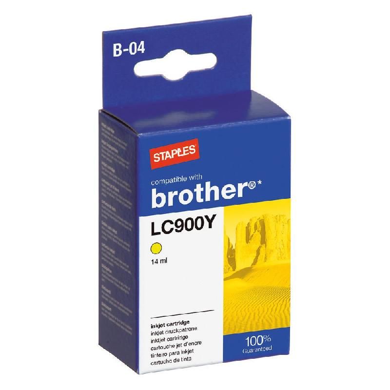 STAPLES CARTOUCHE D'ENCRE COMPATIBLE LC900 J (8001658) - COMPATIBLE: BROTHER - COULEUR: JAUNE