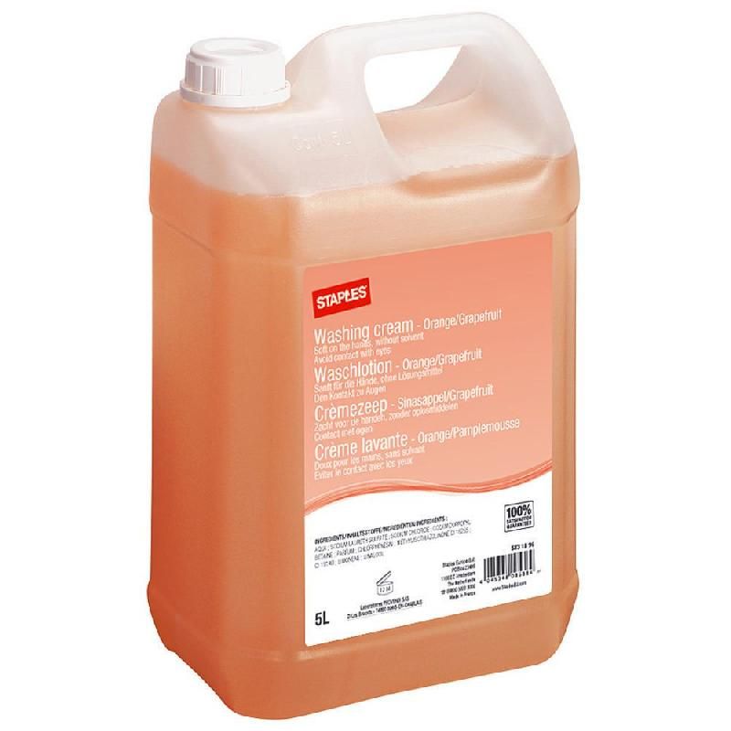 STAPLES STAPLES SAVON CRÈME LAVANTE ORANGE / PAMPLEMOUSSE 5 L BIDON