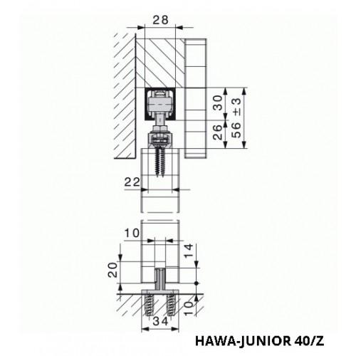 SYSTÈME PORTE COULISSANTE JUNIOR 40-VANTAIL 40 KG-TYPE Z HAWA
