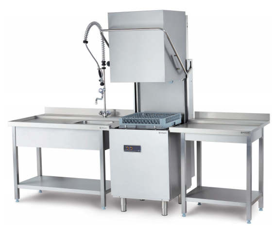 Table d'entrée et de sortie en inox pour lave-vaisselle à capot - 1250x750x880 mm_0